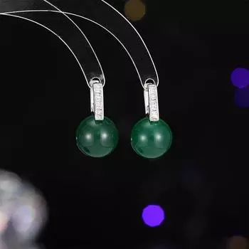 Нишевые серьги высокого класса темперамент простые цирконовые легкие роскошные квадратные серьги из халцедона застежки универсальные аксессуары зелёный