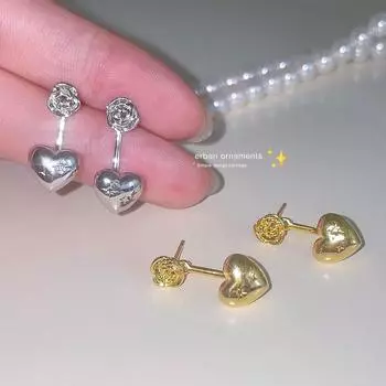 Нишевые уникальные серьги-гвоздики с подвеской сзади женские серьги-гвоздики Mori универсальные высококачественные серьги-иглы из розового серебра новинка осени 925 silver needle