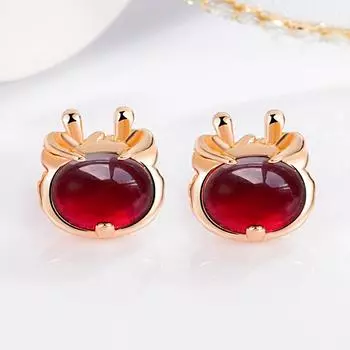 Нишевые уникальные серьги, милые серьги с красным драконом на Новый год, свежие, сладкие и симпатичные серьги