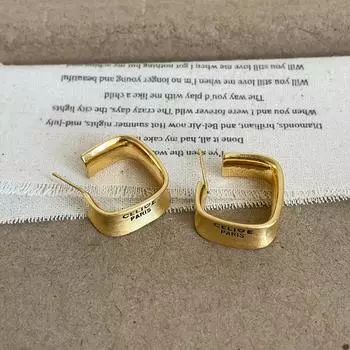 Нишевые высококачественные геометрические квадратные буквы матовые серьги-гвоздики для женщин уникальная индивидуальность изысканные модные универсальные серьги