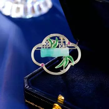 Нишевый дизайн экран бамбуковая брошь высококачественный пальто костюм корсаж прищепка темперамент аксессуары серебряный