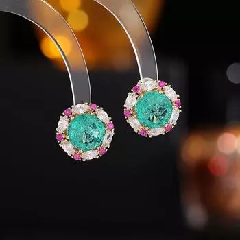 Нишевый дизайн, чувство простоты моды, универсальные серьги, ретро-серьги, обувь, ледяные трещины, циркониевые серьги-гвоздики зелёный