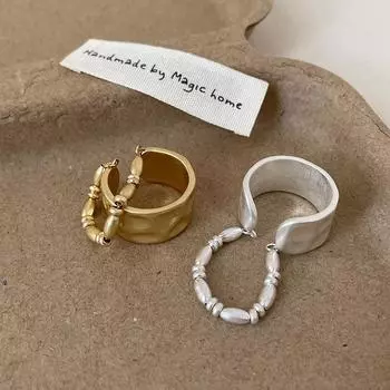 Нишевый дизайн двухслойное матовое металлическое открытое кольцо женское преувеличенное индивидуальное изысканное модное универсальное кольцо