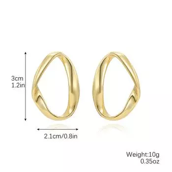 Нишевый дизайн High Sense Light Luxury Circle Plain Circle Stud Earrings Geometric Irregular Fashion Retro Earrings