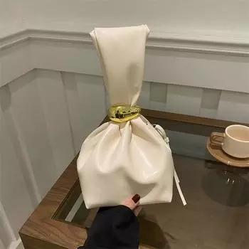 Нишевый дизайн иностранная личность маленькая сумка женская сезон ретро складная простая и красивая сумка-ведро белый