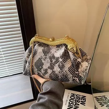Нишевый дизайн, изысканная ультра-огненная сумка, женская легкая, роскошная, высококачественная, одно плечо, сумка через плечо со змеиным узором чёрный