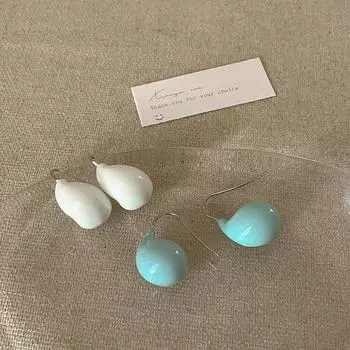 Нишевый дизайн, капающее масло, капающая вода, серьги-крючки, женский стиль, простые, свежие и модные, индивидуальные, универсальные серьги