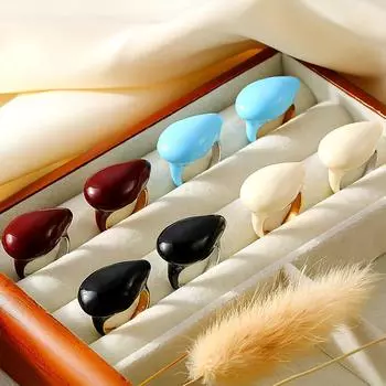 Нишевый дизайн, капля масла, капля воды, открытое кольцо, ветер, титановая сталь, PVD-покрытие, 18-каратное настоящее золото, ювелирные изделия No. 7