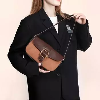 Нишевый дизайн, контрастная сумка-седло, матовая панель, сумка подмышкой, новая сумка, женская зимняя универсальная сумка через плечо