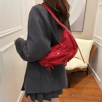 Нишевый дизайн красивая женская сумка 2024 лето новый тренд мода личность тренд одно плечо полумесяц сумка женская серебряный