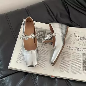 Нишевый дизайн, квадратный носок с юбкой, туфли-лодочки с мелким вырезом, женские новые туфли Мэри Джейн 35