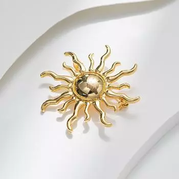 Нишевый дизайн Мода Личность Подсолнух Брошь Французское чувство Пальто Свитер Рубашка Аксессуары Темперамент