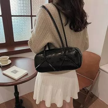 Нишевый дизайн, модная сумка-подушка премиум-класса с бантом, модная, вместительная, универсальная сумка через плечо коричневый