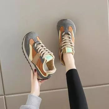Нишевый дизайн, обувь Форрест Гамп, спортивная обувь в стиле ретро, детская обувь 2024 года, осень-зима, новые повседневные туфли для моральной тренировки, увеличивающие рост 35