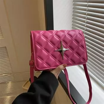 Нишевый дизайн подмышечная женская сумка 2024 новая мода повседневная сумка-мессенджер текстура ромбовидная сумка через плечо прилив чёрный