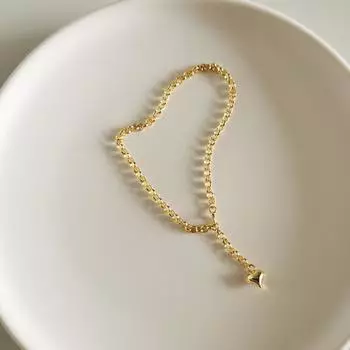 Нишевый дизайн, подвесной браслет с биркой в виде персикового сердца для женщин, стерлинговое серебро, элитный модный, универсальный, простой 20CM