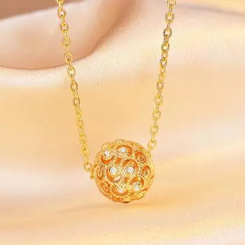Нишевый дизайн Простой полый перевалочный шар ожерелье женская мода универсальный шар ключица цепочка темперамент элегантные ювелирные изделия