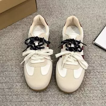 Нишевый дизайн ретро две планки немецкие кроссовки женские осень 2024 мода универсальные повседневные белые туфли кроссовки 35 розовый