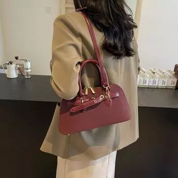 Нишевый дизайн ретро пригородная универсальная одноплечевая подмышечная сумка 2024 новая высококачественная повседневная портативная сумка-мессенджер чёрный