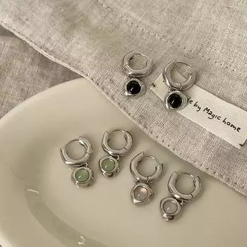 Нишевый дизайн Sense нерегулярные металлические опаловые серьги-пряжки для женщин, индивидуальные модные тенденции, универсальный темперамент