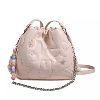 Нишевый дизайн сумка-ведро с конфетами и бусинами модная милая мультяшная розовая сумка через плечо для милой девочки
