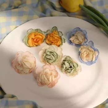 Нишевый дизайн Ткань Модные женские серьги-гвоздики Серьги-гвоздики Женские серьги-цветы Серьги в корейском стиле розовый