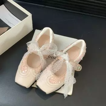 Нишевый дизайн, туфли Мэри Джейн на липучке, летние дышащие спортивные балетки на плоской подошве, звездное серебро 40