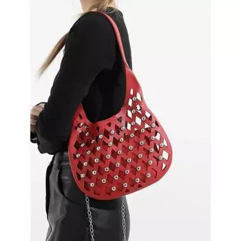 Нишевый дизайн выдолбленные маленькие сумки для женщин классическая искусственная кожа модная женская сумка подмышку усовершенствованная многоцветная цепочка сумка