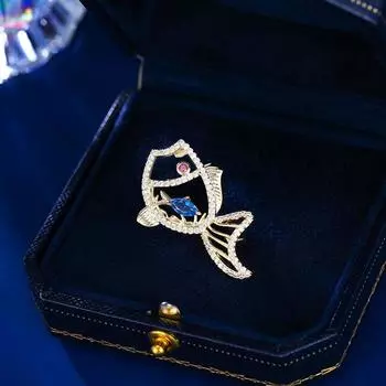 Нишевый дизайн, высококачественная брошь, модная персонализированная брошь, аксессуары, маленькая рыбка, темперамент, высококачественная фиксированная булавка для костюма, женская золотой