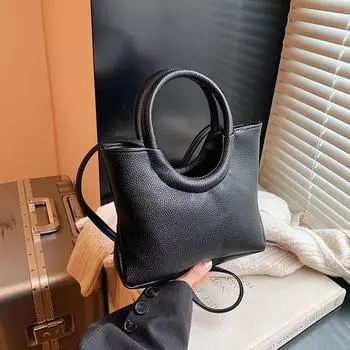 Нишевый дизайн, высококачественная ретро-сумка с кольцом, женская универсальная модная мягкая сумка-ведро через плечо коричневый