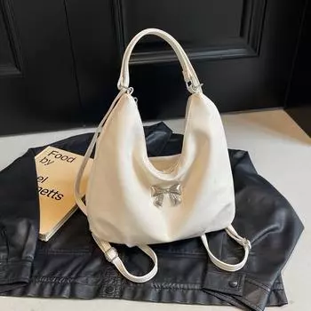 Нишевый дизайн, высококачественная сумка большой вместимости, женская сумка 2024 года, новый рюкзак на одно плечо, сумка-тоут чёрный