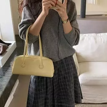 Нишевый дизайн, высококачественная текстура, вместительная сумка на одно плечо под мышкой, модная и шикарная маленькая квадратная сумка-багет чёрный