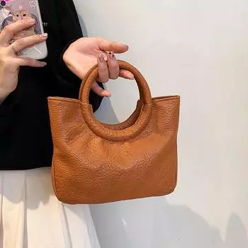 Нишевый дизайн, высококачественная винтажная круглая женская сумка, корейская текстура, универсальная мягкая сумка через плечо для женщин (20cm<Max Length<30cm)