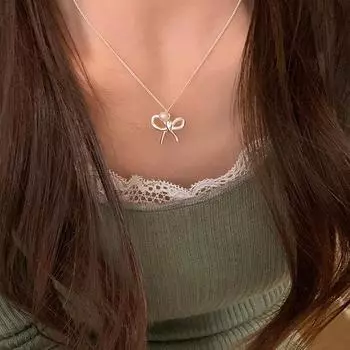 Нишевый дизайн жемчужное ожерелье-бант женское ретро легкое роскошное простое индивидуальное модное универсальное ожерелье на шею ключичная цепочка