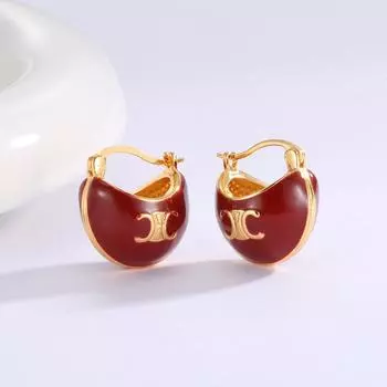Нишевый новый ретро Ankola красный капельный масло роза ушная пряжка темперамент модный простой дизайн смысл серьги модный