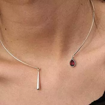 Нишевый ошейник с тонким кольцом в виде капли воды, женская простота, высокое чувство индивидуальности, модный темперамент, универсальная цепочка на шею, цепочка на ключицу