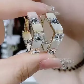 Нишевый стиль Фантастический опал Геометрический квадратный страз Gold