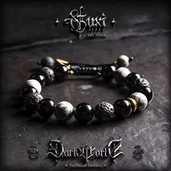 Нишевый стиль Guxi Magic Night Ретро браслет из обсидиановых бусин S code recommend hand circumference 15-16cm