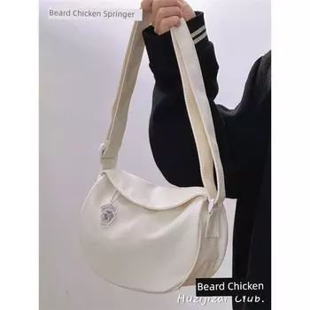 Нишевый стиль Мини Японский стиль Девичий Простота Легче всего сочетать Сумка через плечо Pale beige