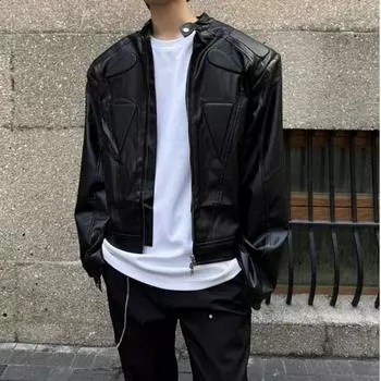 Нишевый структурный дизайн, высококачественная мотоциклетная куртка, мужская весенне-осенняя куртка из американской кожи в стиле хай-стрит M