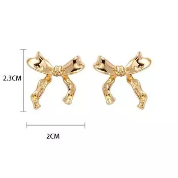 Нишевый Темперамент Харадзюку Серьги Женские Шип Роза Gold Minimalist Bows earrings
