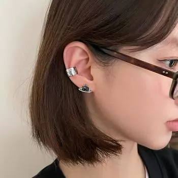 Нишевый уникальный милый и стильный стиль черные серьги-гвоздики в виде кошки женская индивидуальность высококачественный бант серебряная игла ушная кость-гвоздик новая модель 925 silver needle