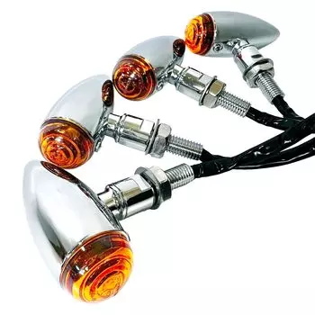 Nishihaya мотоцикл поворотник универсальный индивидуальный ретро поворотник металлическая пуля 12 В American Shadow Dragster Magna серебристый