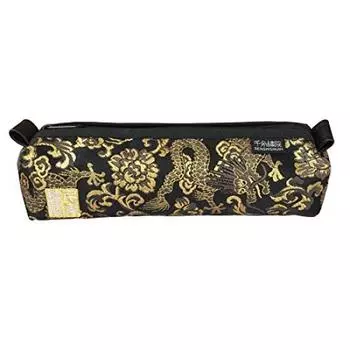 Nishijin Brocade Pencil and Gold [Senshishuin] Case/Pouch (with lining) (Black Dragon)