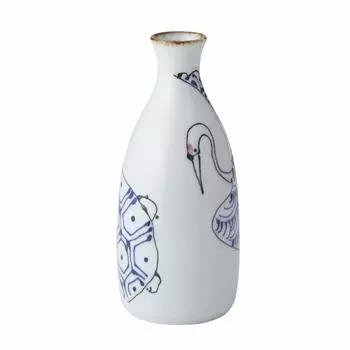 Nishikai Pottery Белый 300 мл Посуда Hasami Kotohogi Tokkuri Crane Turtle Pattern 18192 белый