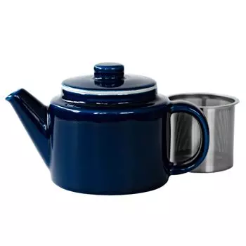 Nishikai Pottery Hasami Ware Чайник из морской стали с ножницами для чая 500 мл Nordic Tableware Чайник для заваривания чая Сделано в Японии 13873 Common Common тёмно-синий