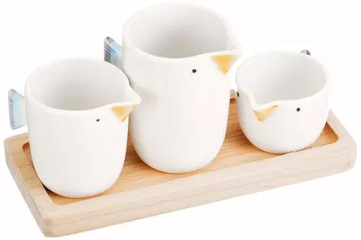 Nishikai Pottery Hasami Ware tori mini pot 42926 5 x Глубина 4 x Высота 5 x Глубина 4 x Высота x Глубина x Высота H.Craft 3-х частей Прибл.. S-ширина 3см,