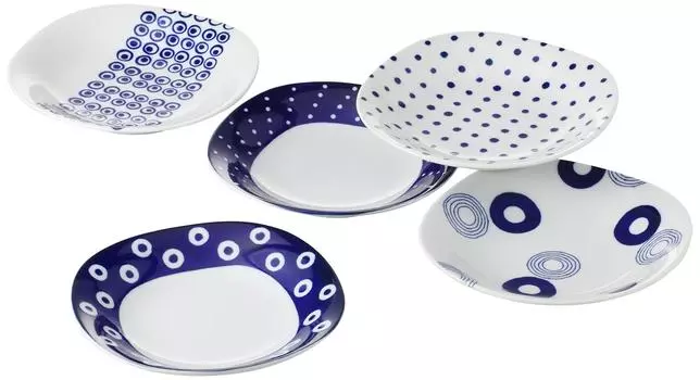 Nishikai Pottery Hasamiyaki Pasta Plate Curry Plate Approximately 21cm Lightweight Aimaru Crest 5 Patterns Tableware Set Scissors Tableware Stylish