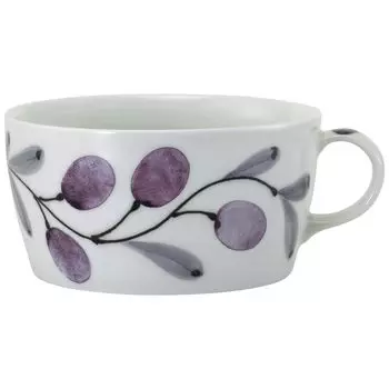 Nishikai Toki Hasami ware суповая диаметр x высота 6 вместимость 425 микроволновая печь и посудомоечная машина сделано в 25606 оливковый чашка, фиолетовый, 11,5 см, мл, безопасный, Япония, фиолетовый