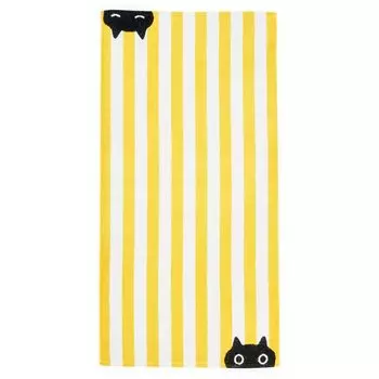 nishikawa Atsuko Matano Bath Towel 60X120cm Washable Cotton yarn for a fluffy and soft feel Made in Japan Yellow TT14423604 MT4657 MEME Stripe